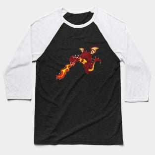 Fire breathing Dragon cartoon Baseball T-Shirt